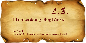 Lichtenberg Boglárka névjegykártya